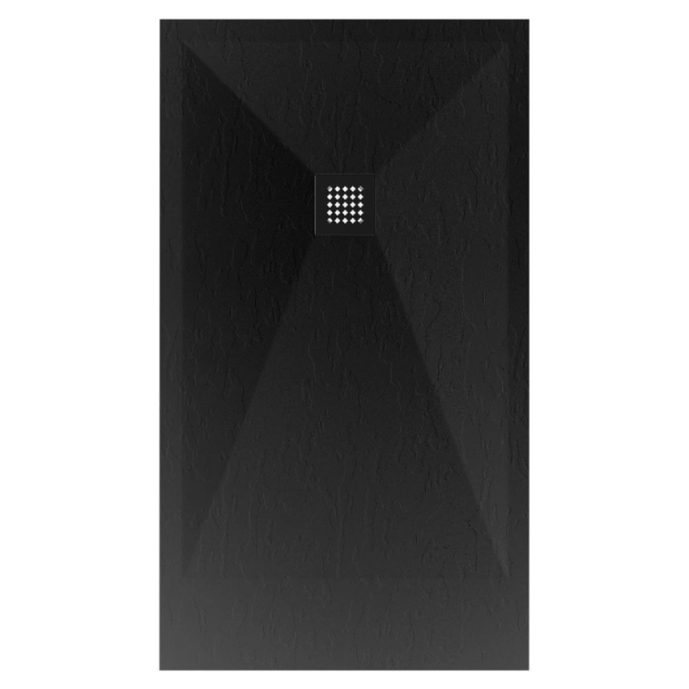 Onyx Black Slate Effect 1700mm x 900mm Stone Resin Shower Tray